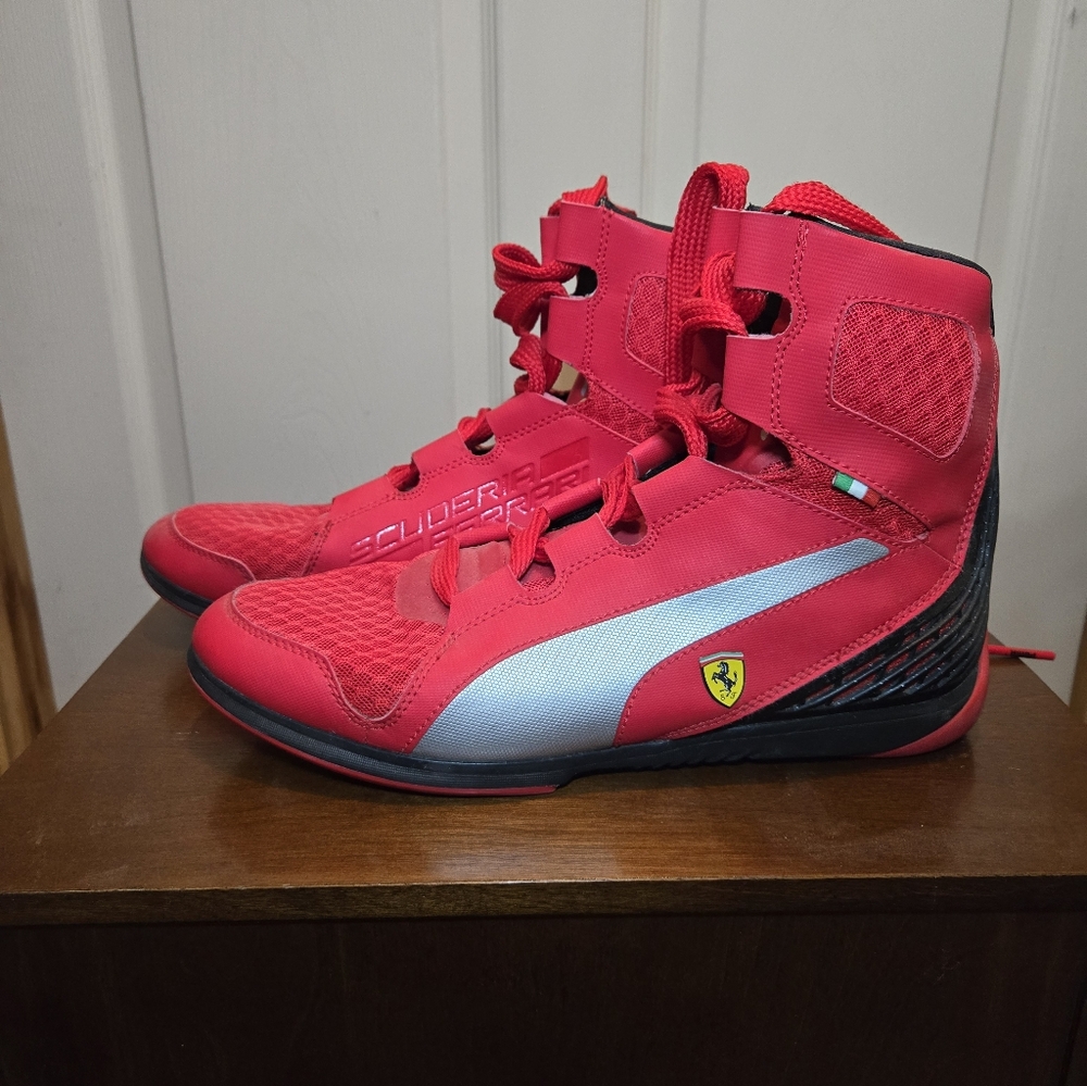 Puma Ferrari Scuderia Valorosso Web Cage Driving Shoes High Tops - Size 9